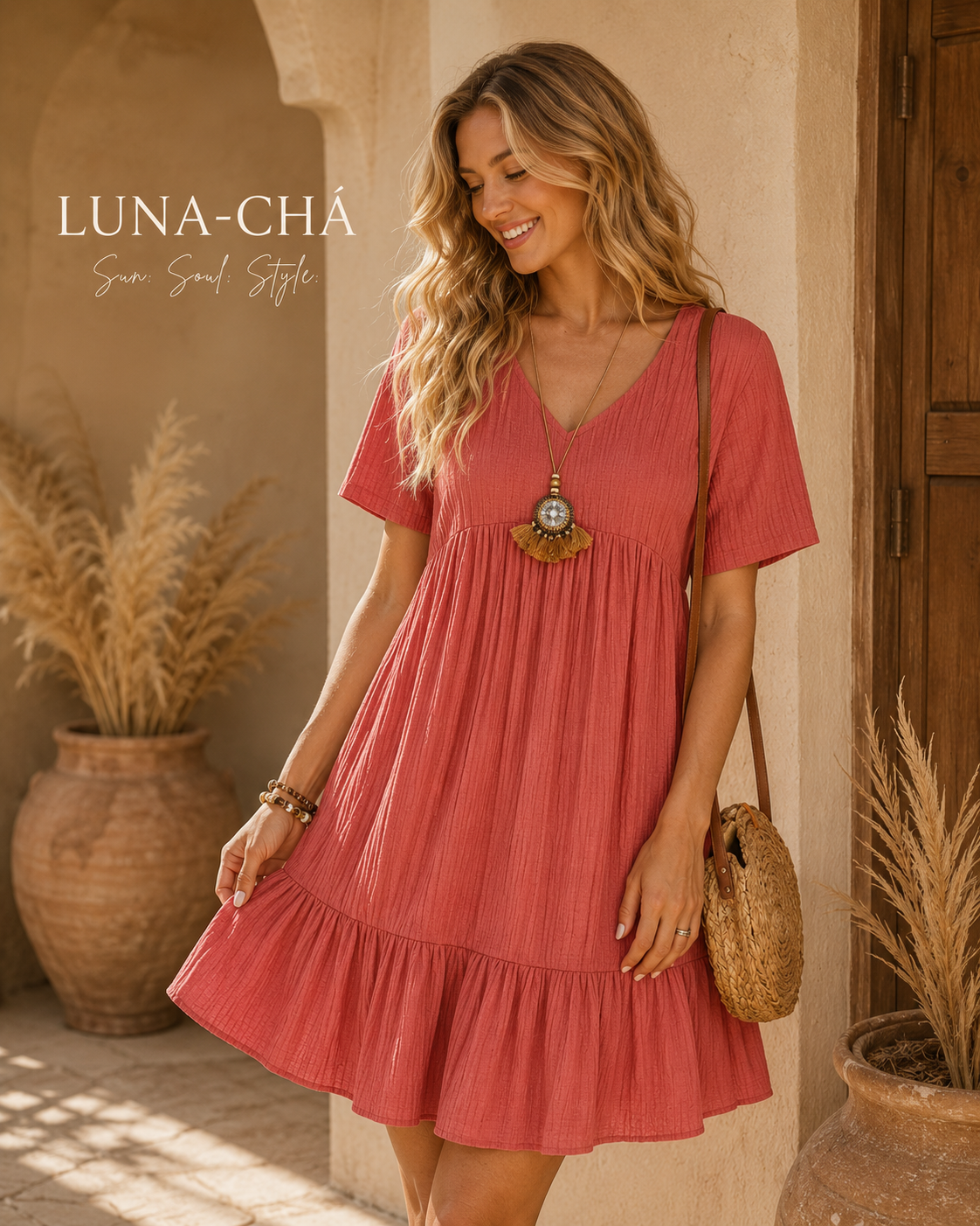 ✨ Luna-Chá | Summer Breeze Jurk                                                               
Luchtig, vrouwelijk en perfect voor zonnige dagen.