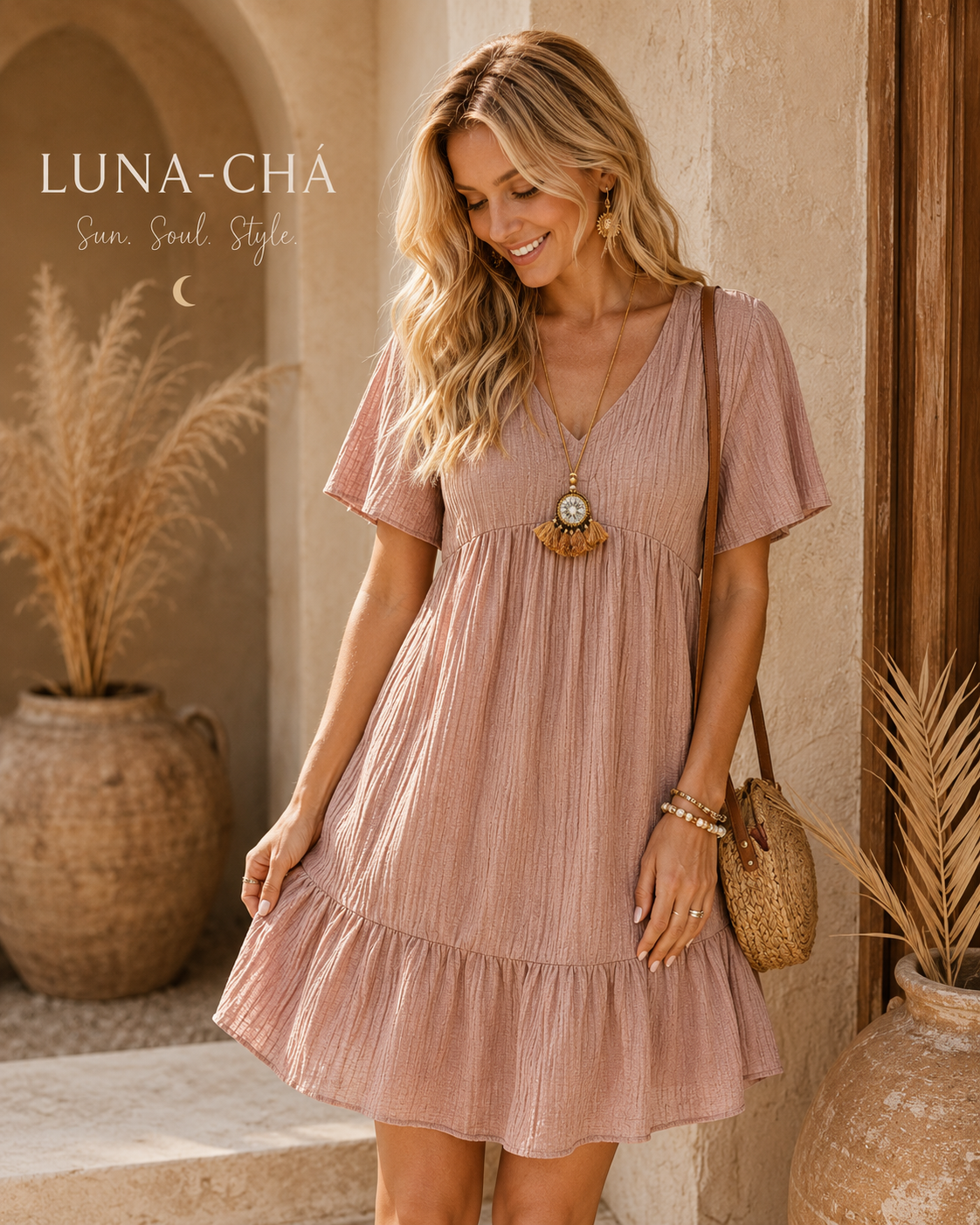 ✨ Luna-Chá | Summer Breeze Jurk                                                               
Luchtig, vrouwelijk en perfect voor zonnige dagen.