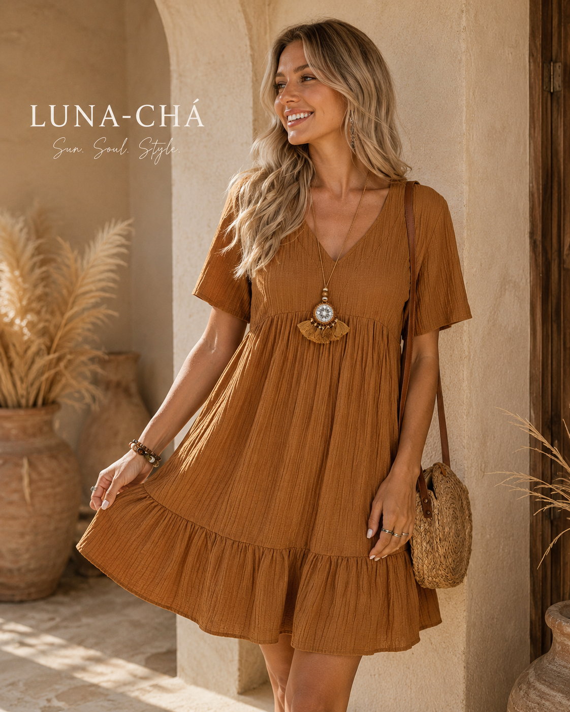 ✨ Luna-Chá | Summer Breeze Jurk                                                               
Luchtig, vrouwelijk en perfect voor zonnige dagen.