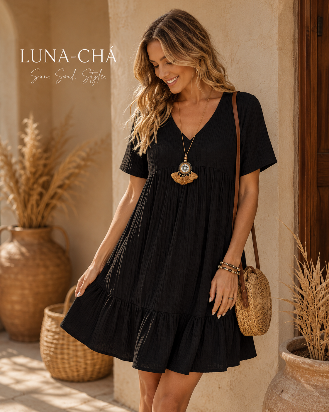 ✨ Luna-Chá | Summer Breeze Jurk                                                               
Luchtig, vrouwelijk en perfect voor zonnige dagen.